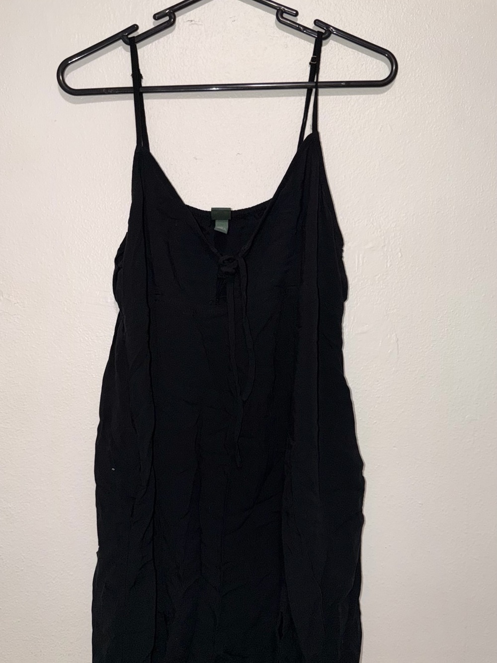 wild fable Black Spaghetti Strap V-Neck Camisole with Front Tie